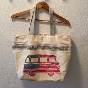 Americana Bus Tote Bag